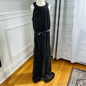 Zunie Black and Rainbow Metallic Girls Fully-Lined Jumpsuit / Romper